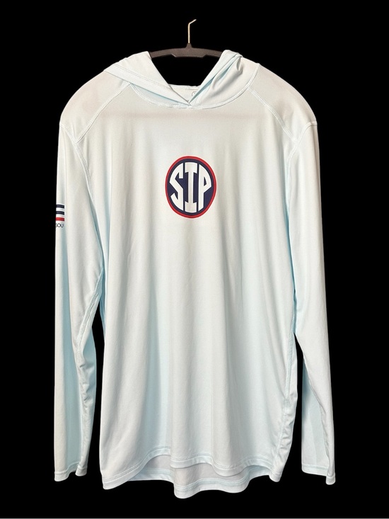 Live forever golf Other - The Sip Mississippi Performance Lightweight Hoodie Shirt Light Blue Golf Top L